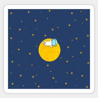 Moon, Stars and a Cat Sticker